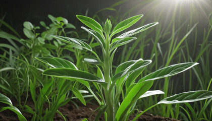 Fototapeta premium Small Earth: Exploring the Concept of Gardening and Nature Through Generative AI 