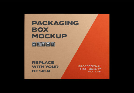 Box Pack Package Identity Branding Texture Paper Cardboard Delivery Post Mockup Template Mail Packaging Product