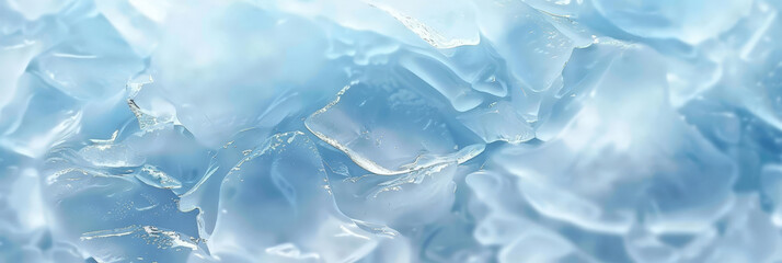 Obraz premium Ice texture background. The textured cold frosty surface of ice block, Blue background with cracks on the ice surface