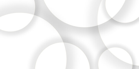 Abstract background with circle white abstract geometric background with soft light white paper circles in design .Gray abstract. Modern design background for report and project presentation template.