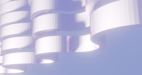 Abstract curve waves background 3d render