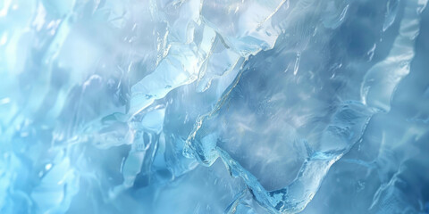 Obraz premium Ice texture background. The textured cold frosty surface of ice block, Blue background with cracks on the ice surface