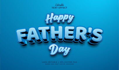 Happy Fathers Day Editable Text Effect 3d Style Bold Blue