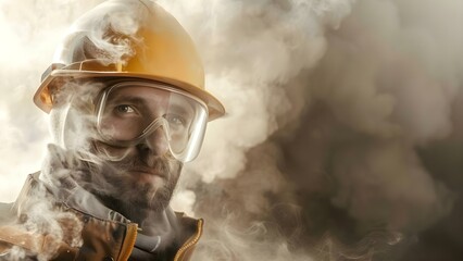Unprotected industrial worker handling asbestos representing occupational hazards and mesothelioma risks. Concept Industrial hazards, Asbestos exposure, Worker safety, Occupational risks
