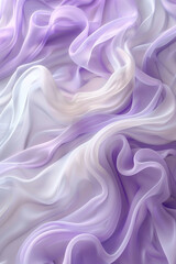A gentle and peaceful fusion of pastel violet and creamy white waves, intertwining in a dreamlike dance that brings to mind the softness of a spring morning.