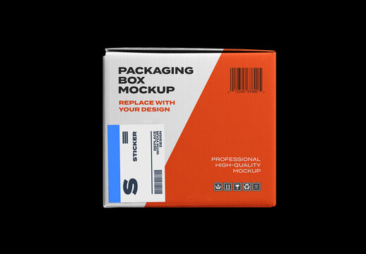 Box Pack Package Identity Branding Texture Paper Cardboard Delivery Post Mockup Template Mail Packaging Product