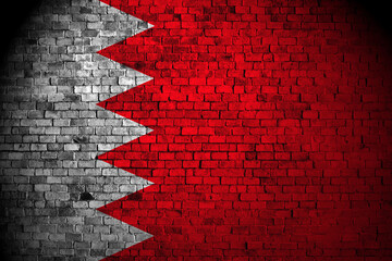 bahrain flag on brick wall