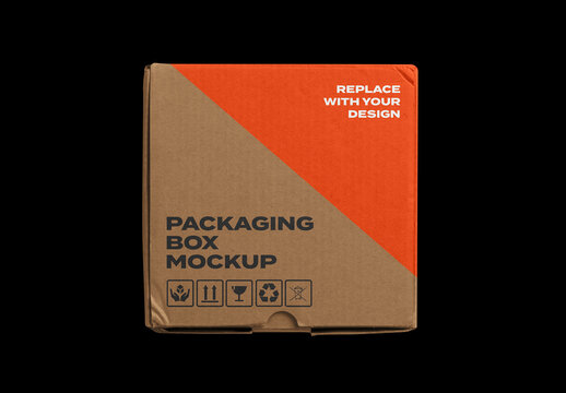Box Pack Package Identity Branding Texture Paper Cardboard Delivery Post Mockup Template Mail Packaging Product