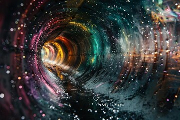 illustration of an endless colorful tunnel