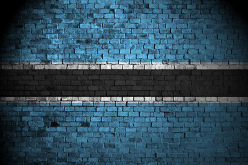 botswana flag on brick wall