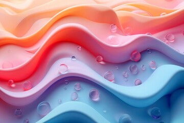 This is an abstract image with a wavy pattern and gradient colors. The colors are pink, orange, blue, and purple. The image has a soft, dreamy feel to it.