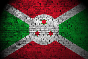 burundi flag on brick wall