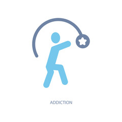 addiction concept line icon. Simple element illustration. addiction concept outline symbol design.