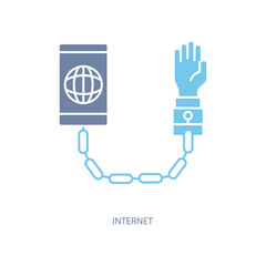 internet concept line icon. Simple element illustration. internet concept outline symbol design.