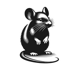 Rat vector silhouette isolated on white background