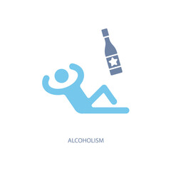 alcoholism concept line icon. Simple element illustration. alcoholism concept outline symbol design.