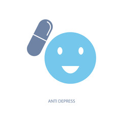 anti depressant concept line icon. Simple element illustration. anti depressant concept outline symbol design.