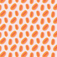 Exotic fruit half seamless pattern. Flat style vector illustration.