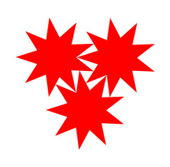 set of red and white stars