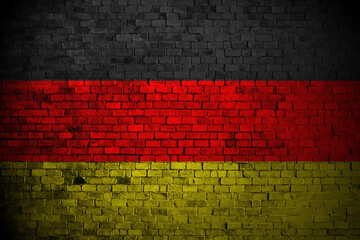 german flag on brick wall