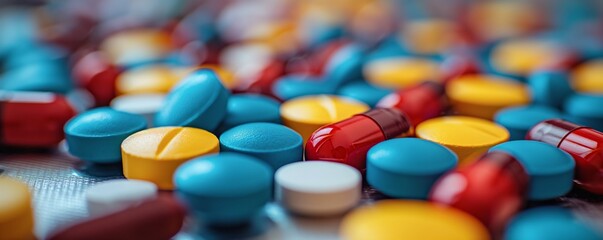 Assorted pharmaceutical pills close-up view