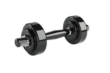 Naklejka premium A pair of black rubber-coated metal dumbbells on a white background with space for text. image for gym, exercise, and fitness equipment concept.
