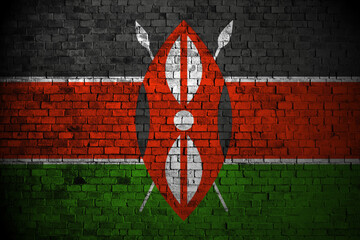 kenya flag on brick wall
