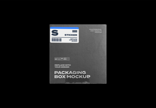 Box Pack Package Identity Branding Texture Paper Cardboard Delivery Post Mockup Template Mail Packaging