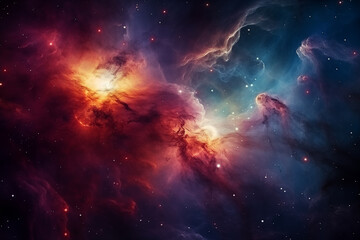 Majestic nebulae swirling in the depths of outer space