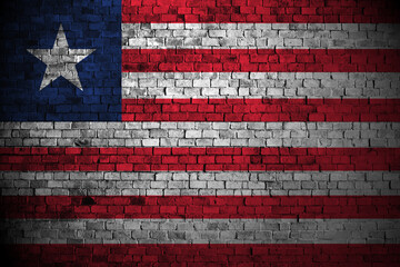 liberia flag on brick wall