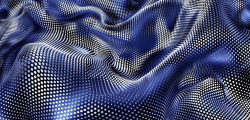 Naklejka premium Modern art featuring indigo and platinum abstract dots, sleek and stylish.