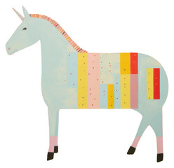 Obraz premium PNG Unicorn painting animal mammal.