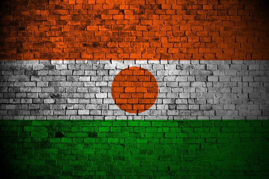 niger flag on brick wall