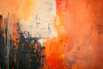 Beautiful abstract painting with orange colors. Generative AI.