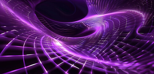 Creatively unfolding purple fractal grid, a symbol of imagination.