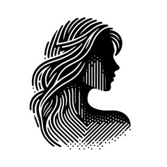 Woman Profile Silhouette, Stylized Line Art, Female Beauty
