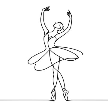 recommend clip art: Ballet Dancer Line Drawing, Elegant Continuous Line Art, Dance Motion
                    