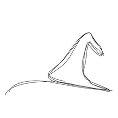 Hand drawn witch hat outline vector