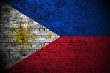 philippine flag on brick wall