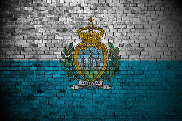 san marino flag on brick wall