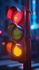 Ultra Realistic Customized Traffic Light Animation Concept in Photo Stock