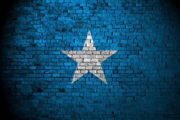 somalia flag on brick wall