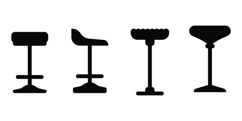 Bar stool icons  vector. Chair bench. Club furniture
