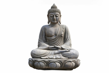 Buddha statue isolated on white background, clipping path included.