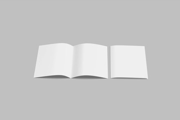 A4 Bifold Brochure White Blank Mockup