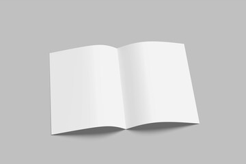 A4 Bifold Brochure White Blank Mockup
