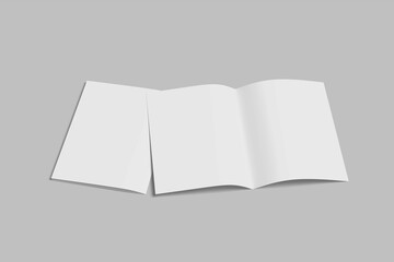 A4 Bifold Brochure White Blank Mockup