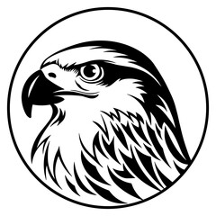 black silhouette of a hawk or eagle without background