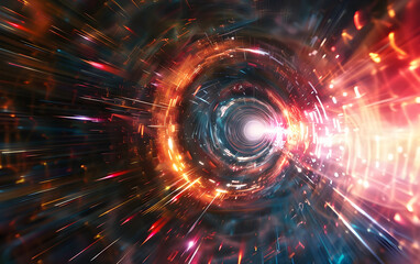 Obraz premium Wallpaper of virtual World in Internet for background, abstract technology concept, realistic illustration