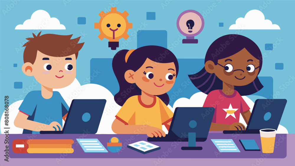 Poster the sound of furious typing and clicking filling the air as children immerse themselves in coding ch